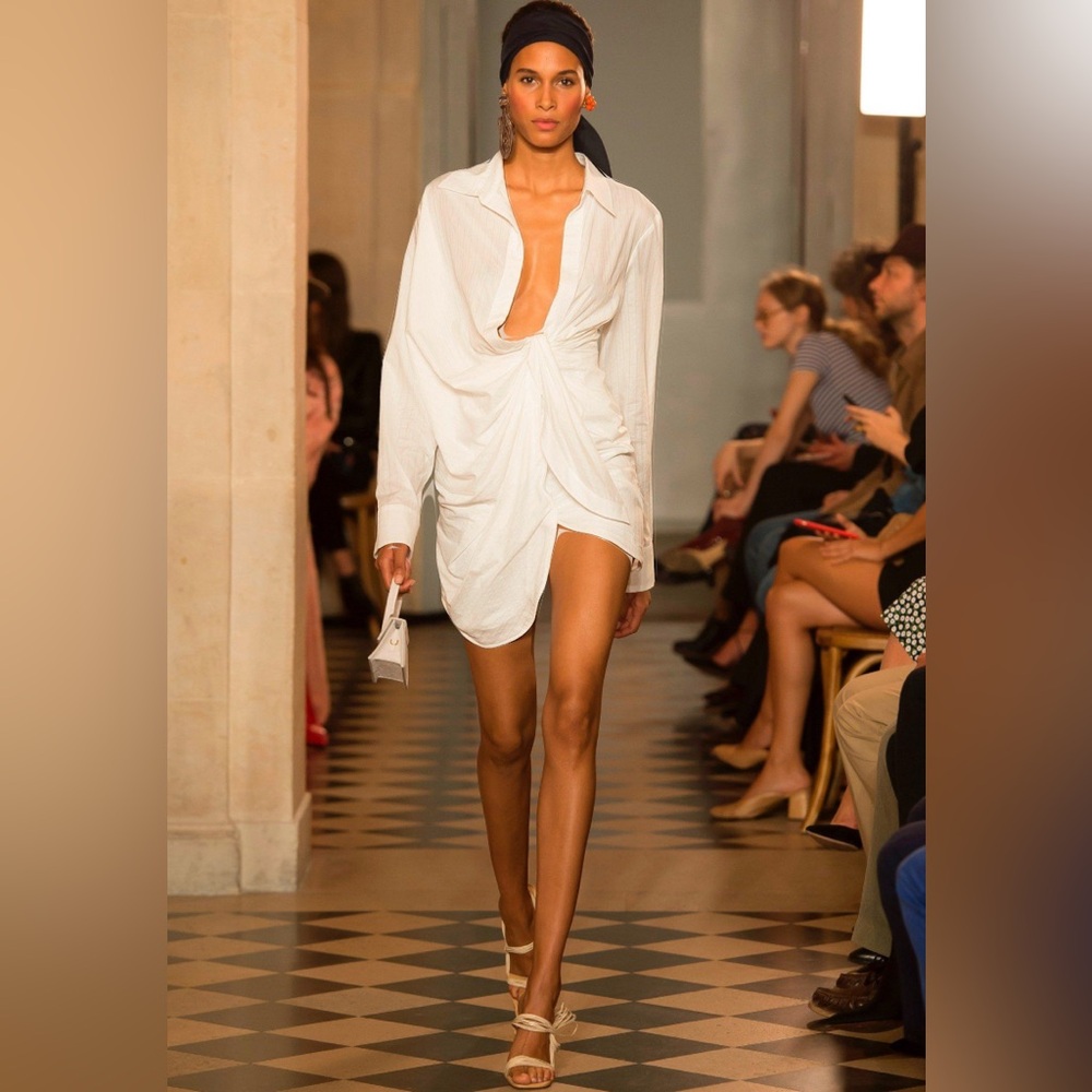 Gorgeous Authentic Jacquemus La Robe Bahia Mini Dress L’amour in White/Cream